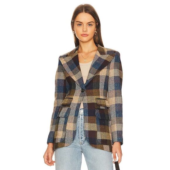 smythe birkin wool blazer peri lumberjack check US2 - Picture 1 of 12